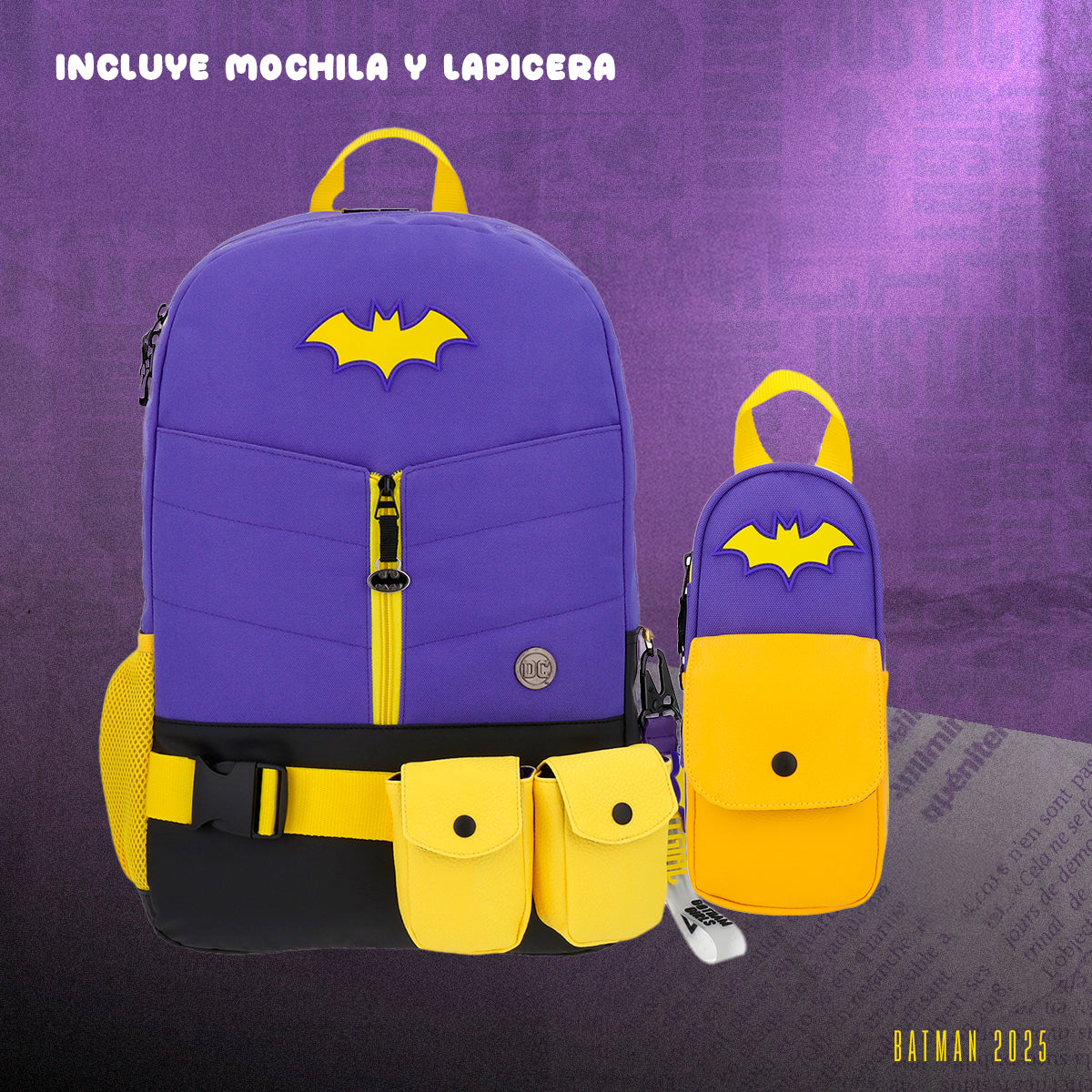 Set Mochila y Estuchera Batgirl