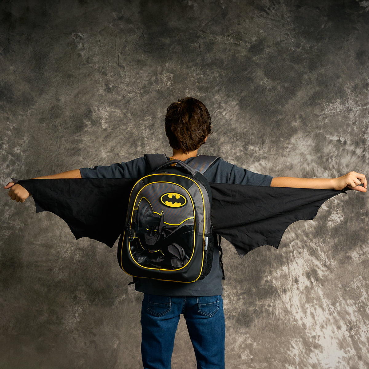 Set Escolar Mochila y Lapicera Batman con Alas