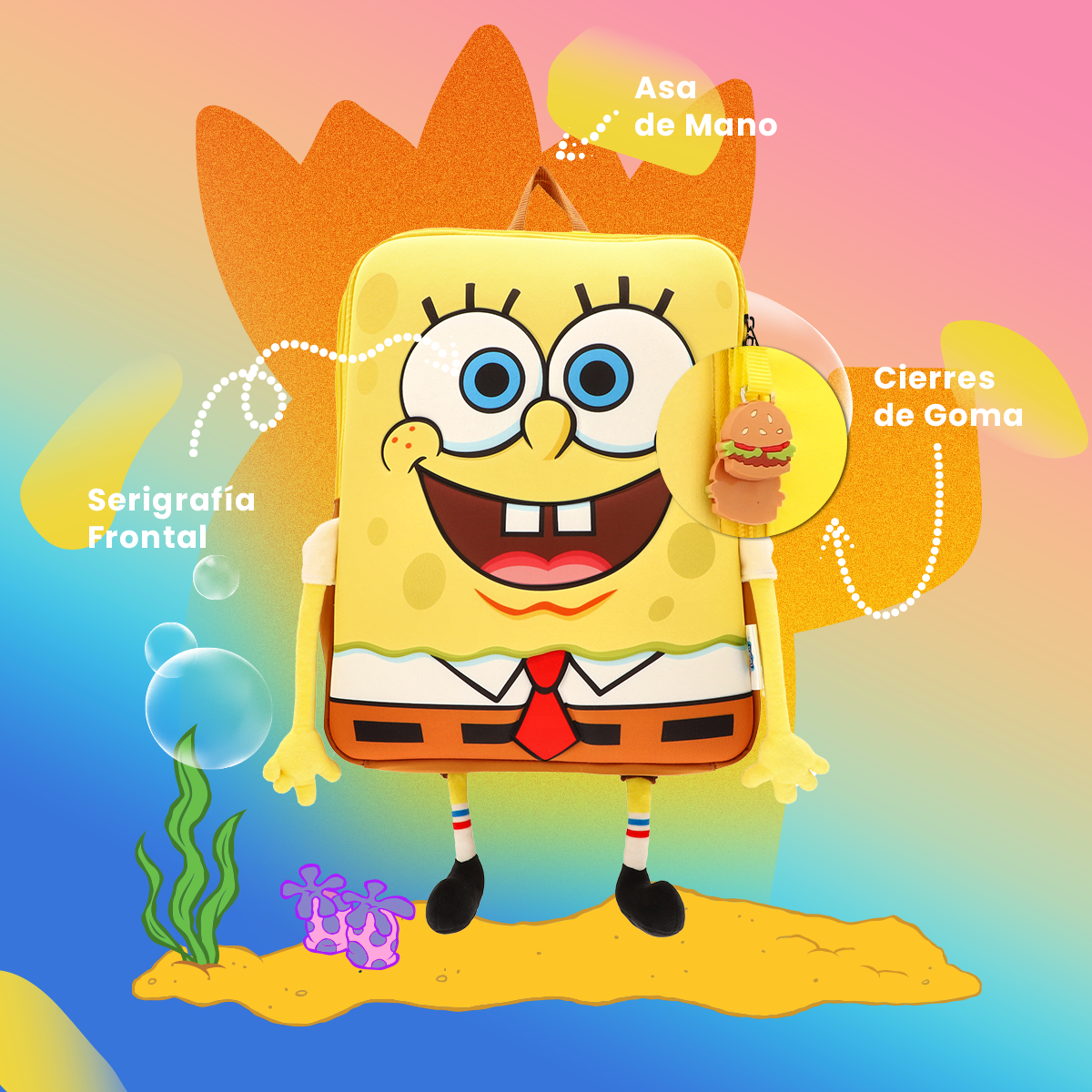 Mochila Bob Esponja con Manitas