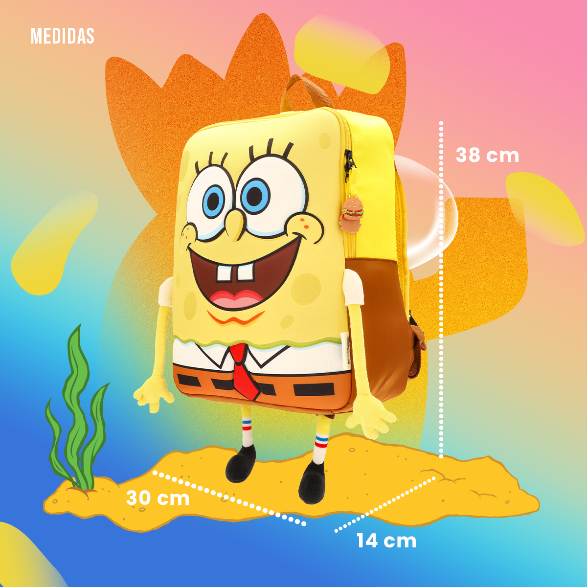 Mochila Bob Esponja con Manitas