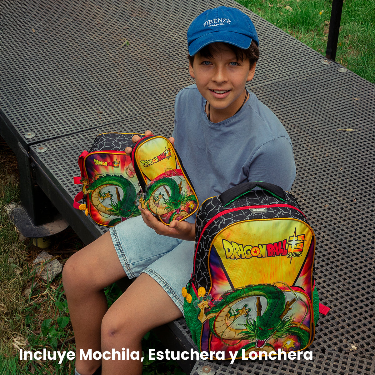 Set Mochila, Lonchera y Estuchera Escolar Dragon Ball Shenlong Legendaria
