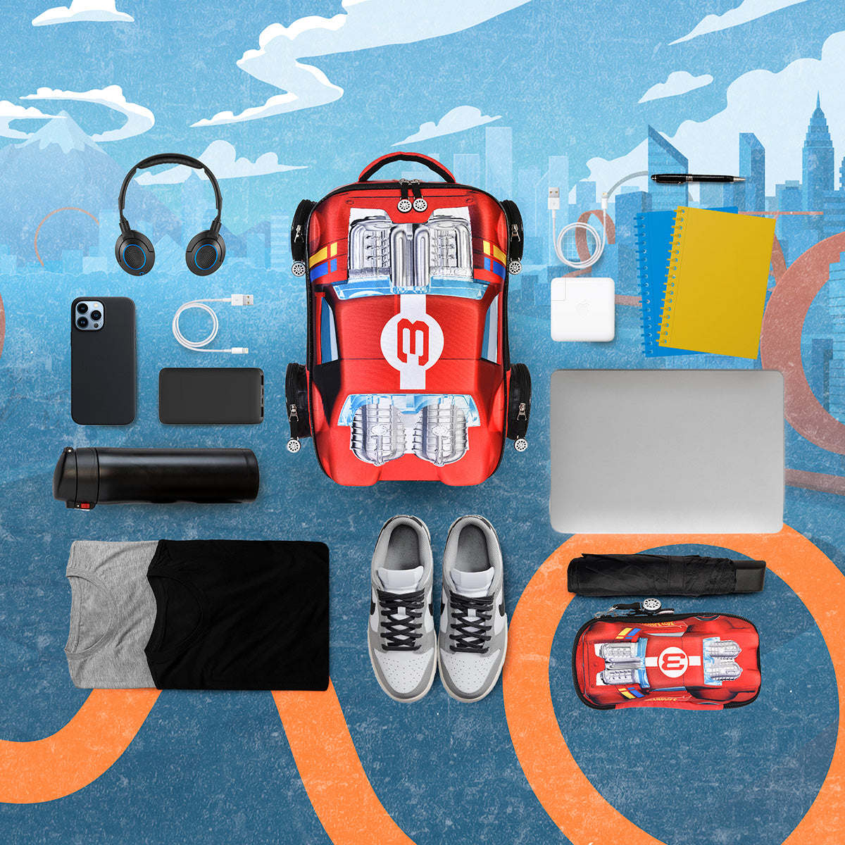 Mochila en Forma de Hot Wheels Rojo