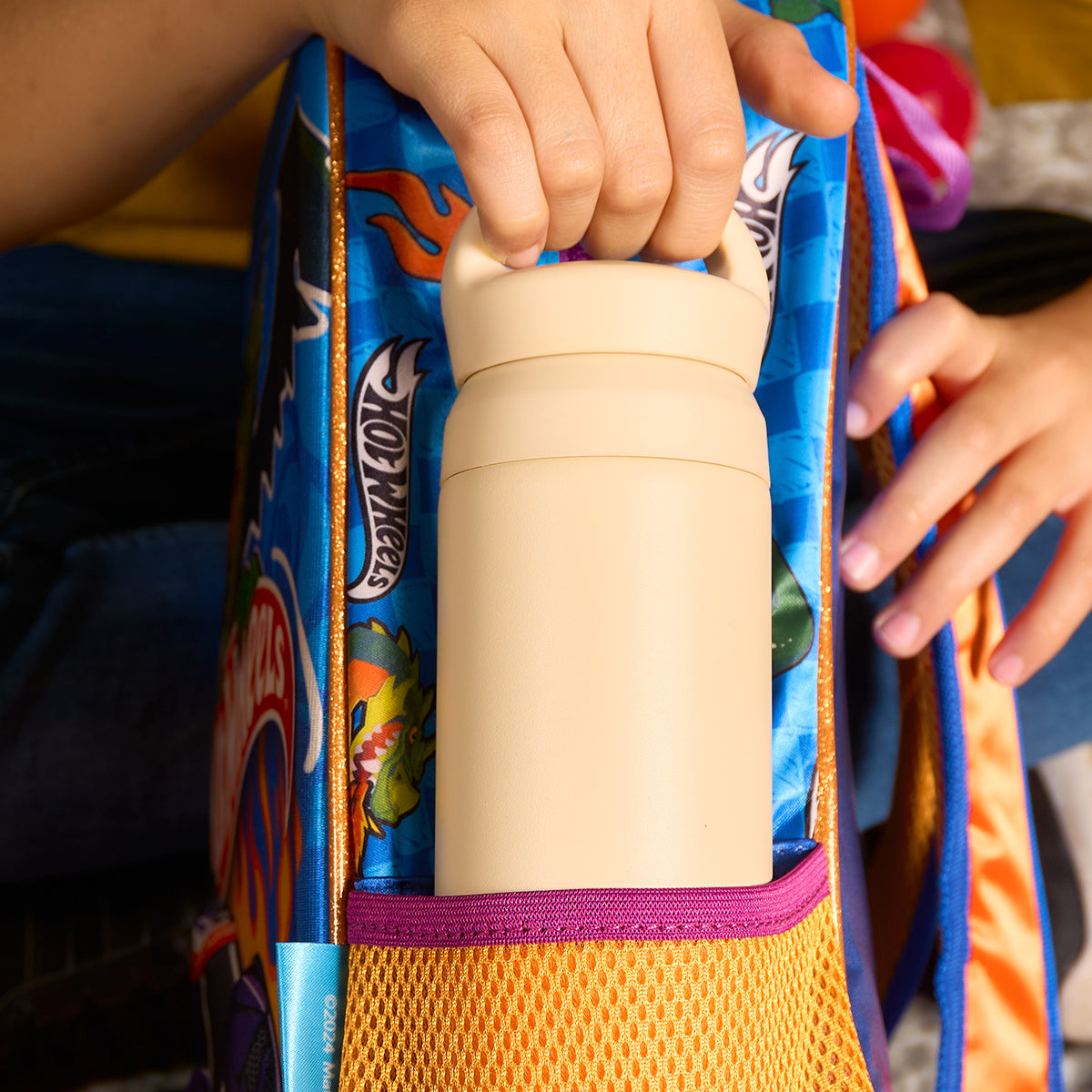 Set Mochila, Lonchera y Lapicera Hot Wheels Nitro Pack