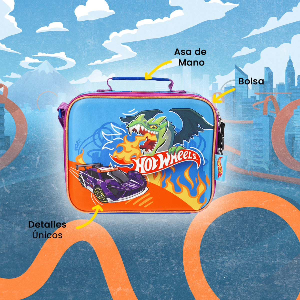 Set Mochila, Lonchera y Lapicera Hot Wheels Nitro Pack