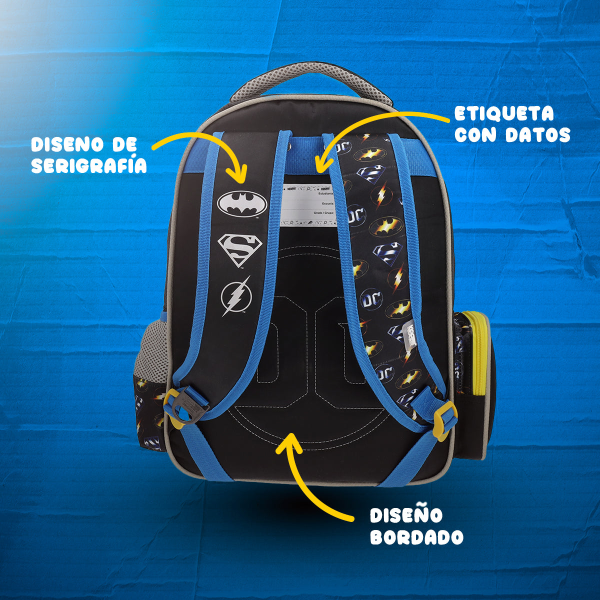 Set Mochila, Lonchera y Estuchera Escolar Justice League