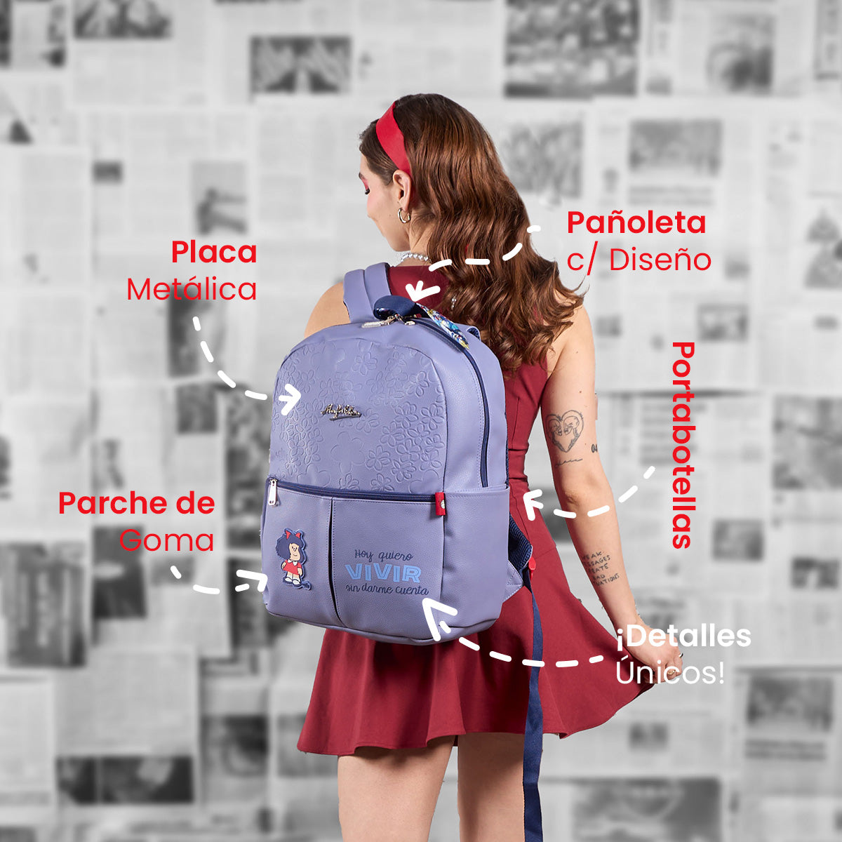 Mochila Mafalda Con Portalaptop