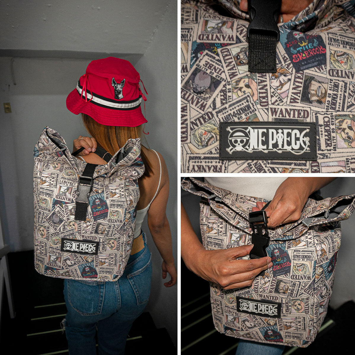 Mochila, Lonchera y Lapicera One Piece Carteles Se Busca