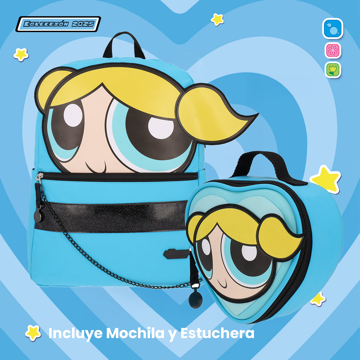 Set Mochila y Estuchera Burbuja Las Chicas Superpoderosas New Edition
