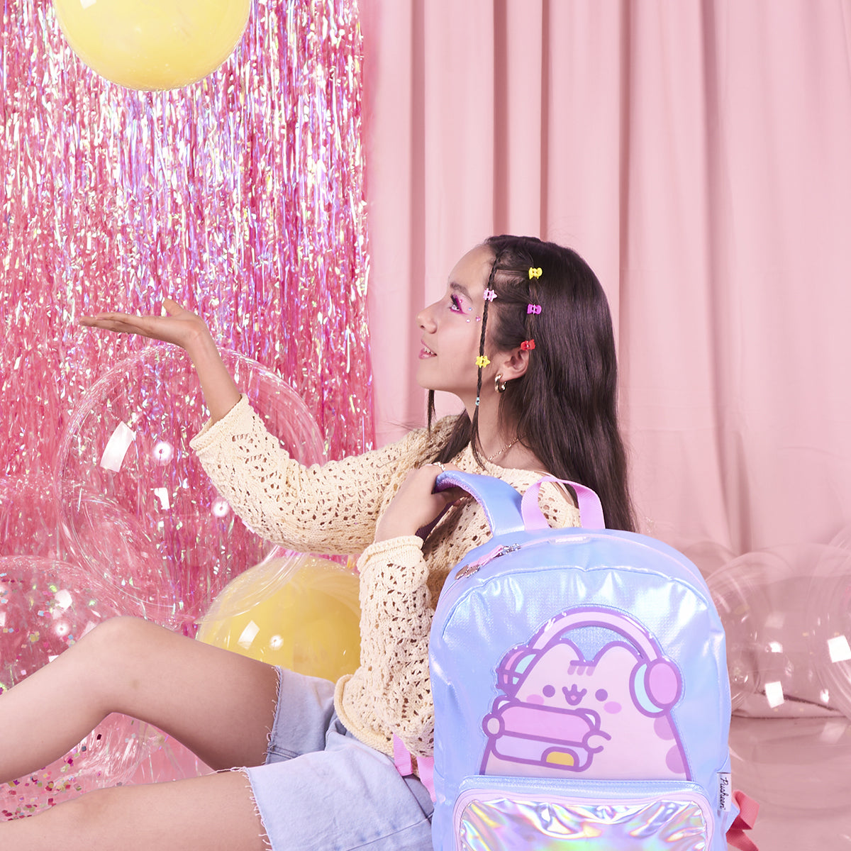 Mochila Pusheen Music Holográfica