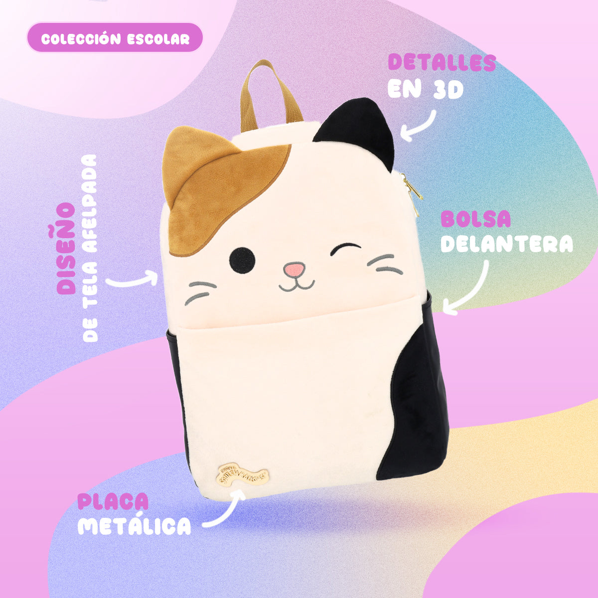 Mochila Squishmallows Gato Multicolor
