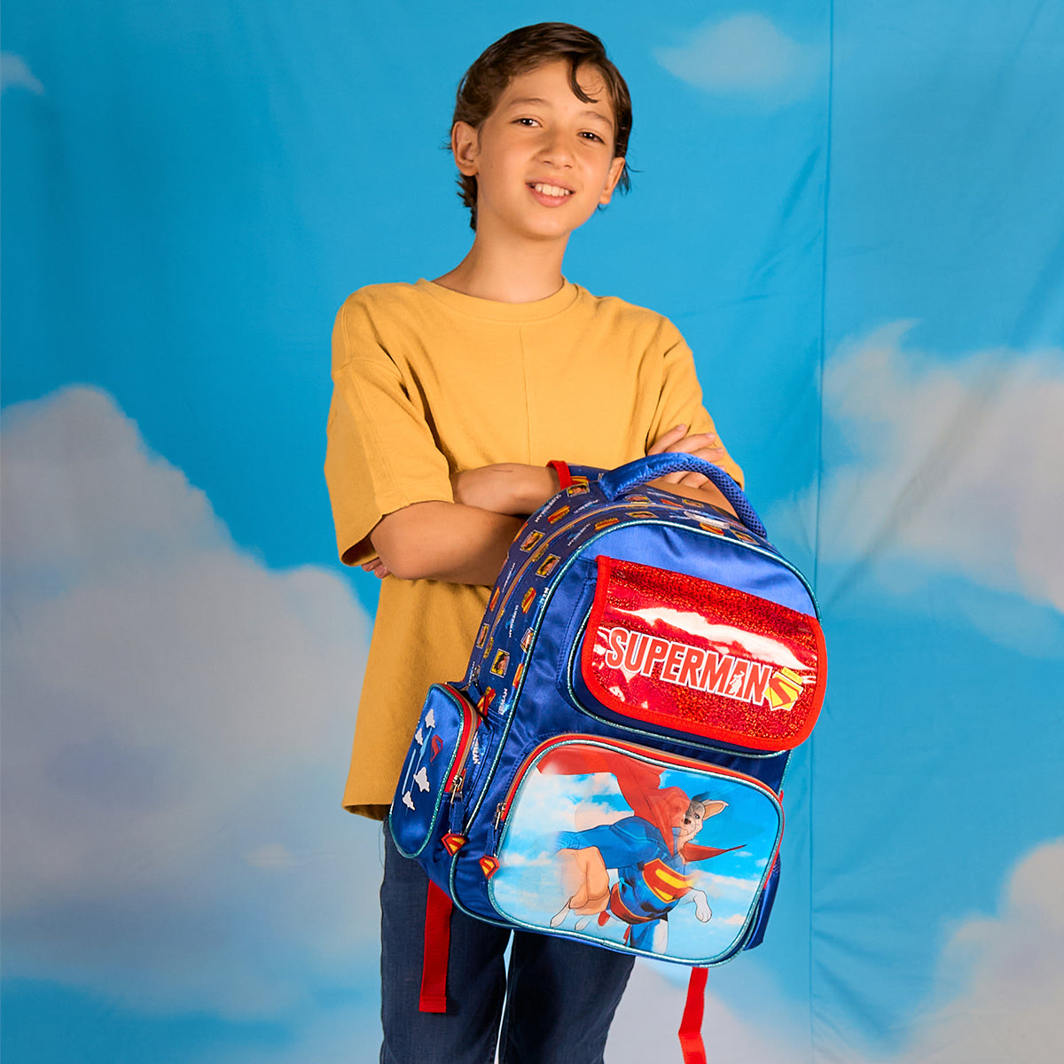 Mochila Escolar Primaria Superman Krypto Lenticular