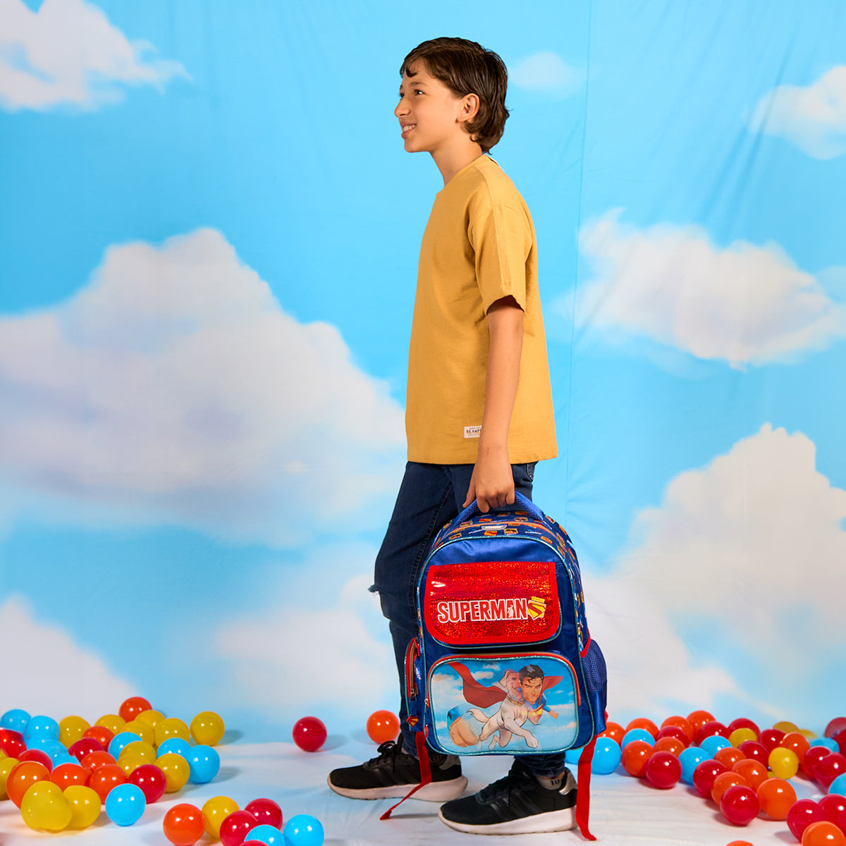 Mochila Escolar Primaria Superman Krypto Lenticular