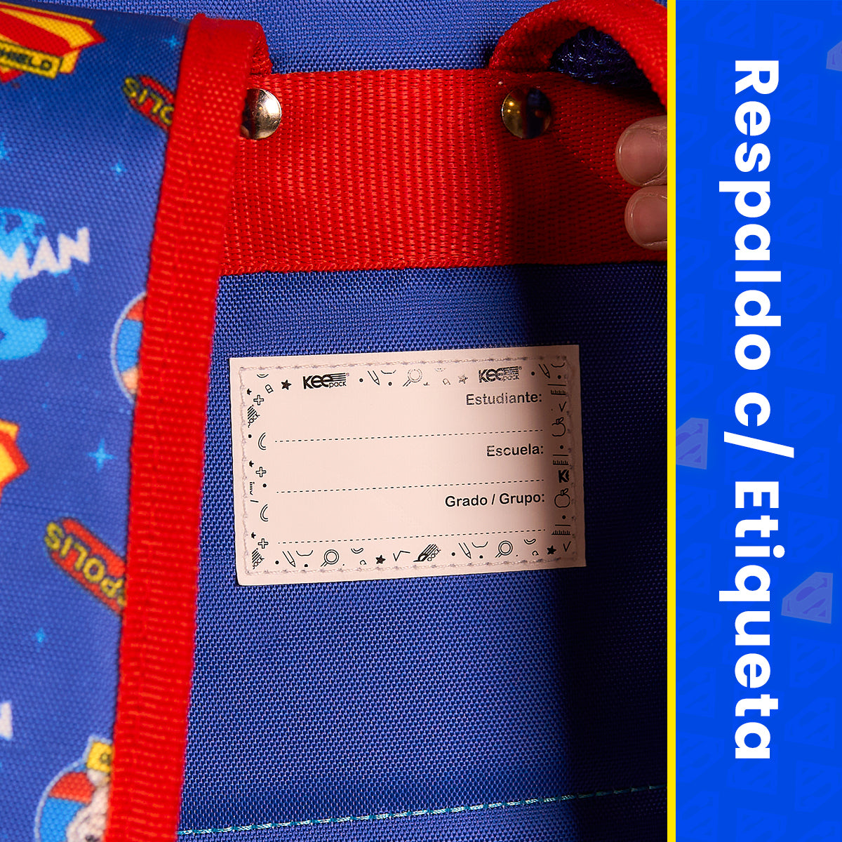 Set Mochila, Lonchera y Estuchera Escolar Superman Hero Armor