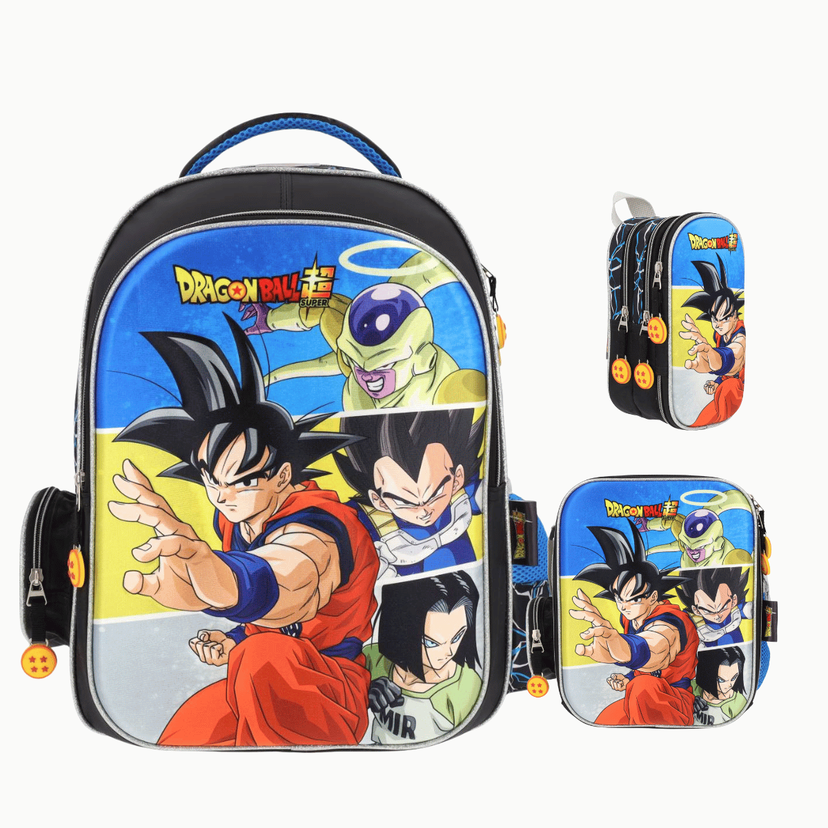 Set escolar Primaria Dragon Ball Súper Ki - Mochila, lonchera y lapicera - Los últimos supervivientes del Universo 7