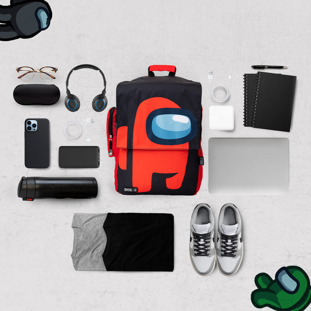 Mochila Escolar Among Us Red