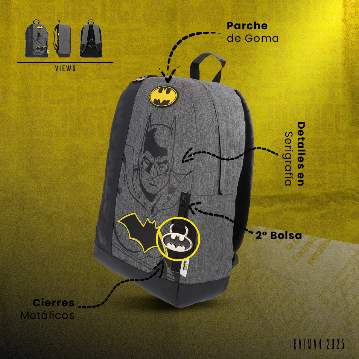Mochila Escolar Batman Clásica
