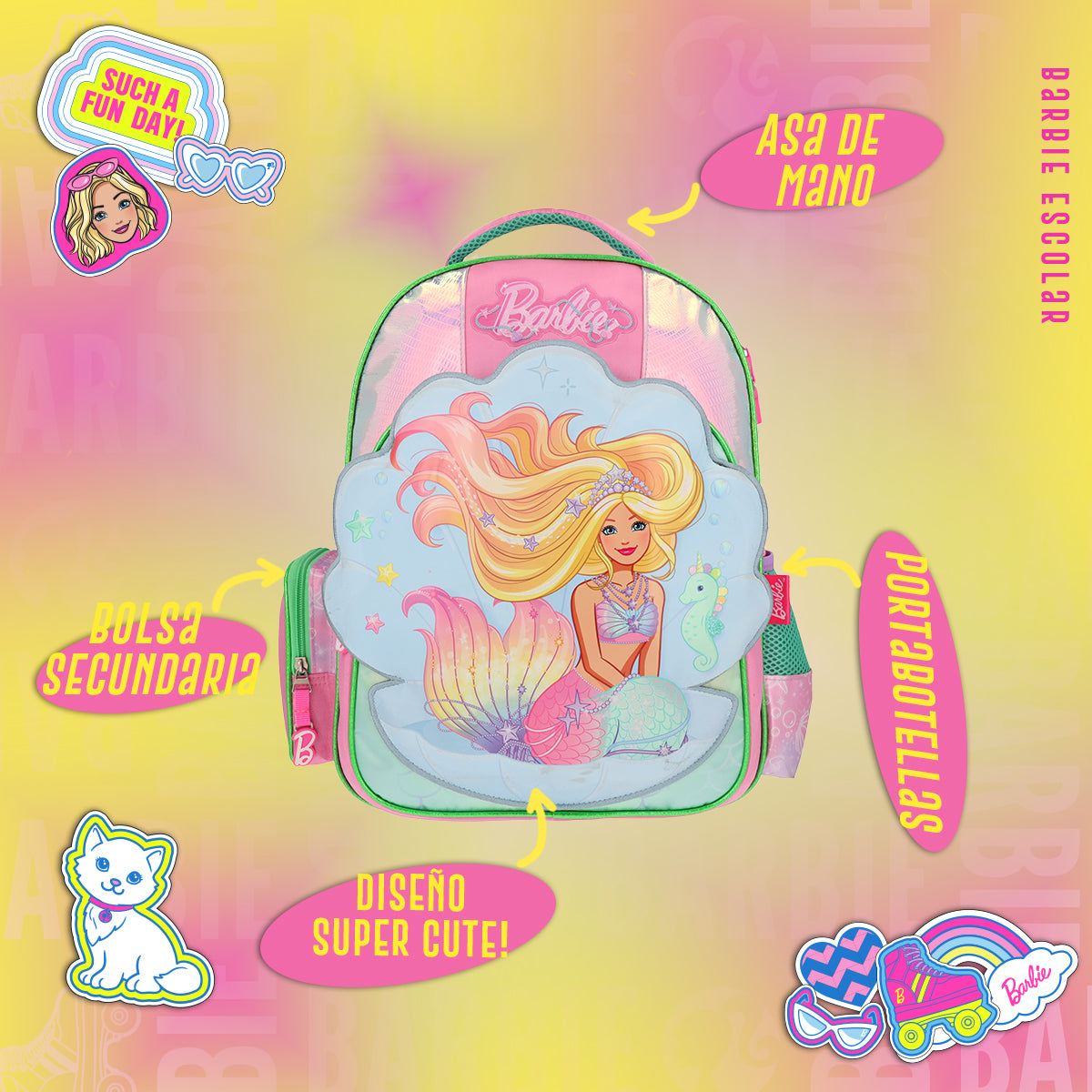 Mochila Escolar Barbie Sirena