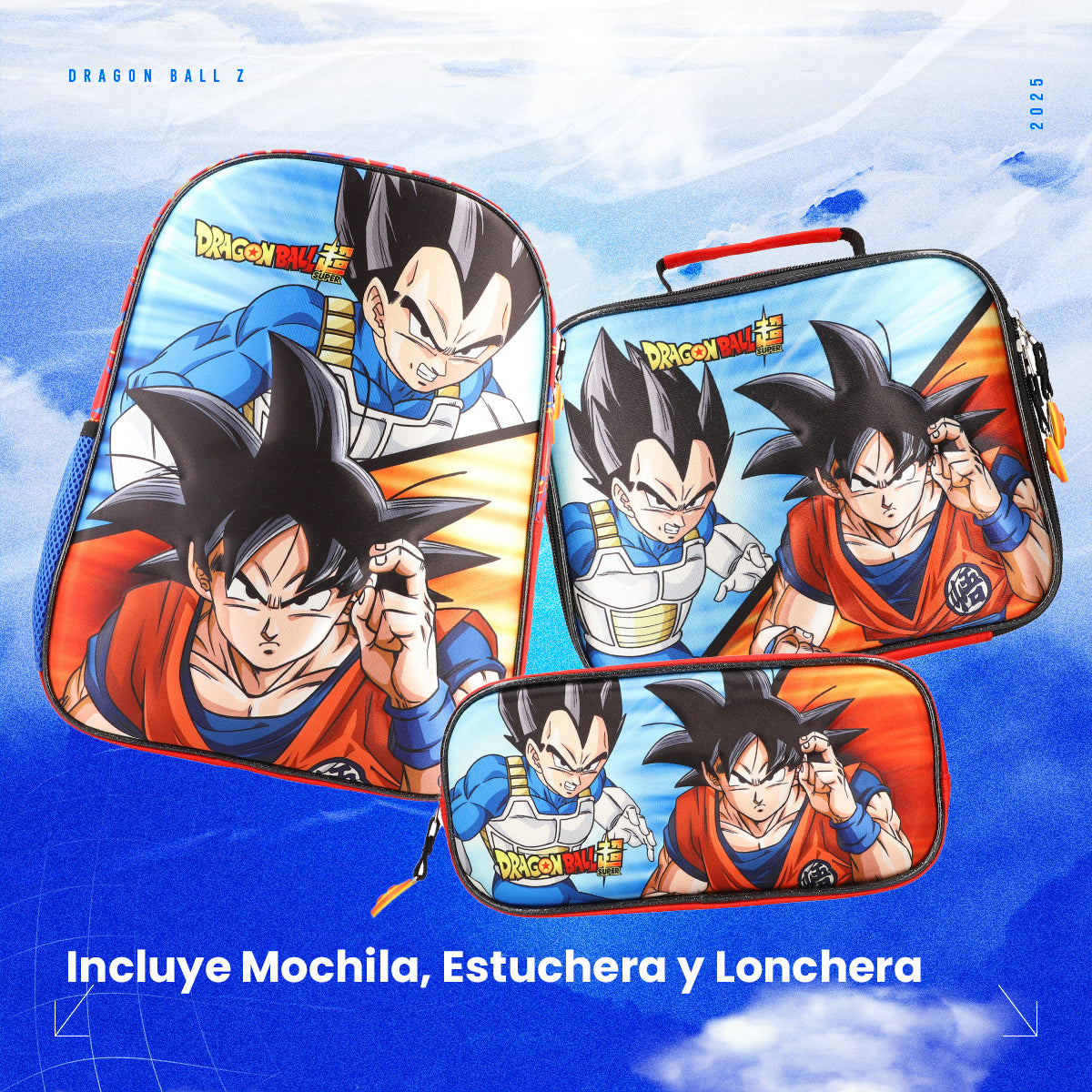 Set Mochila, Lonchera y Lapicera Escolar Dragon Ball Batalla Suprema