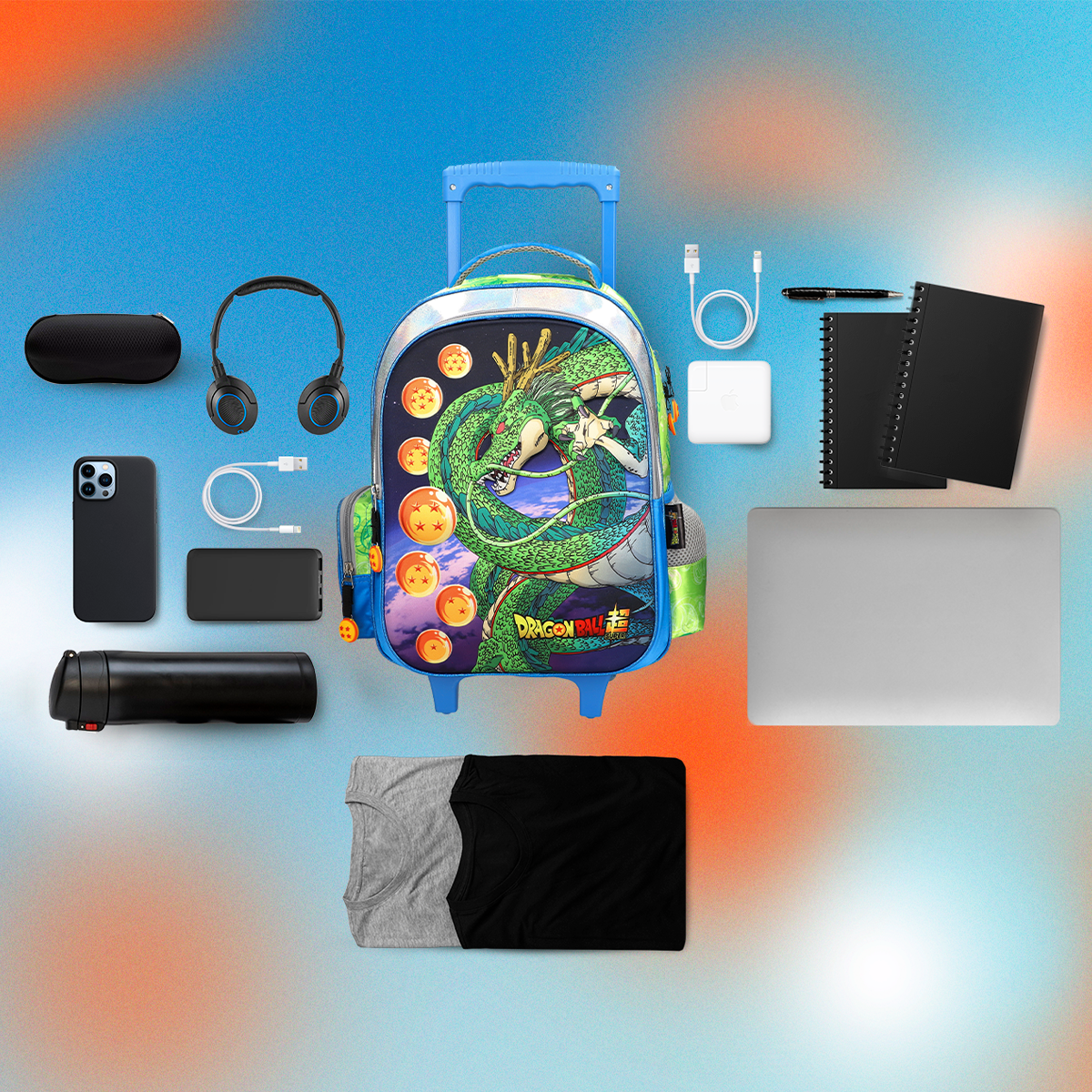 Mochila Con Carrito Escolar Dragon Ball Shenlong