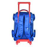 Mochilas Hot wheels azul con forma de carrito con ruedas
