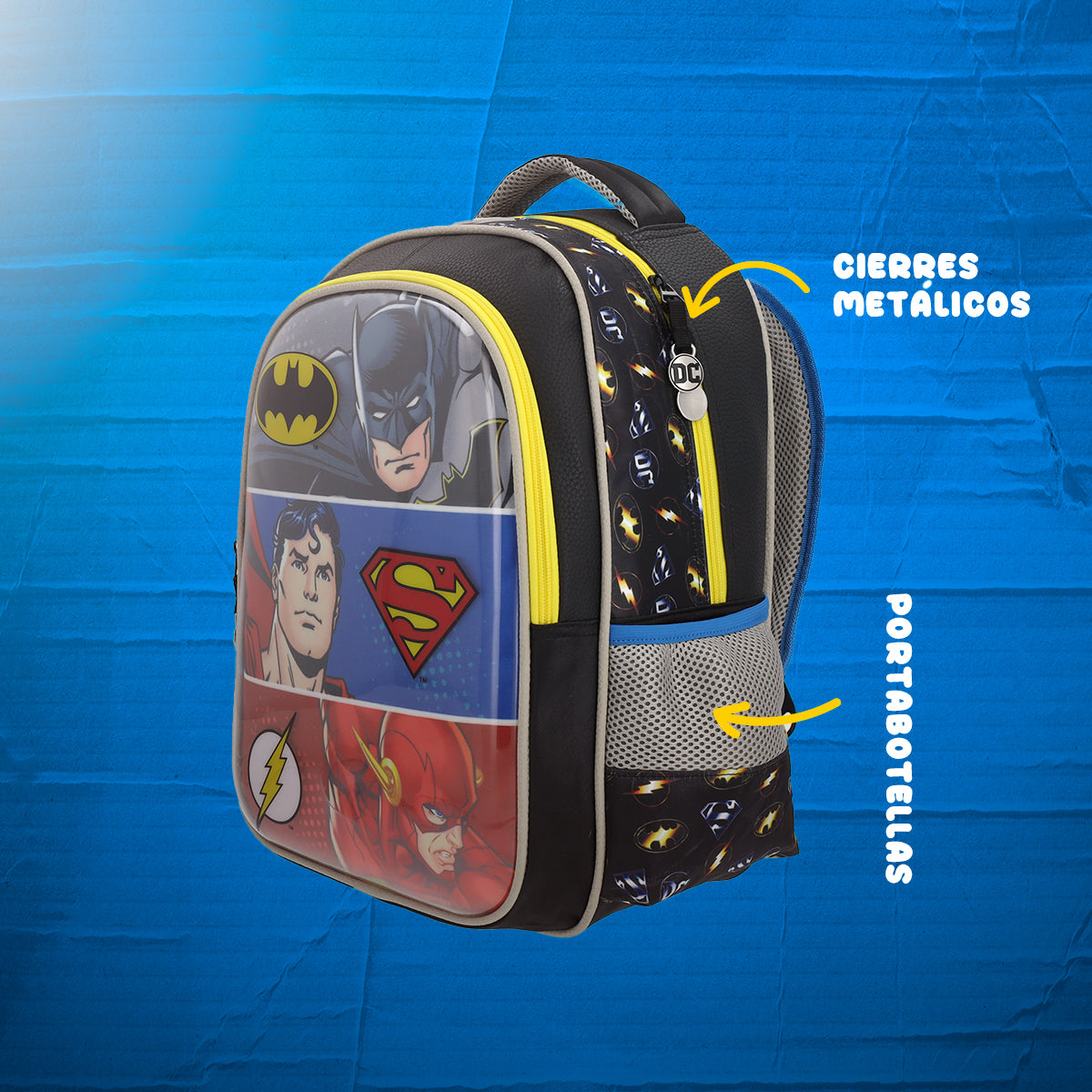 Set Mochila, Lonchera y Estuchera Escolar Justice League