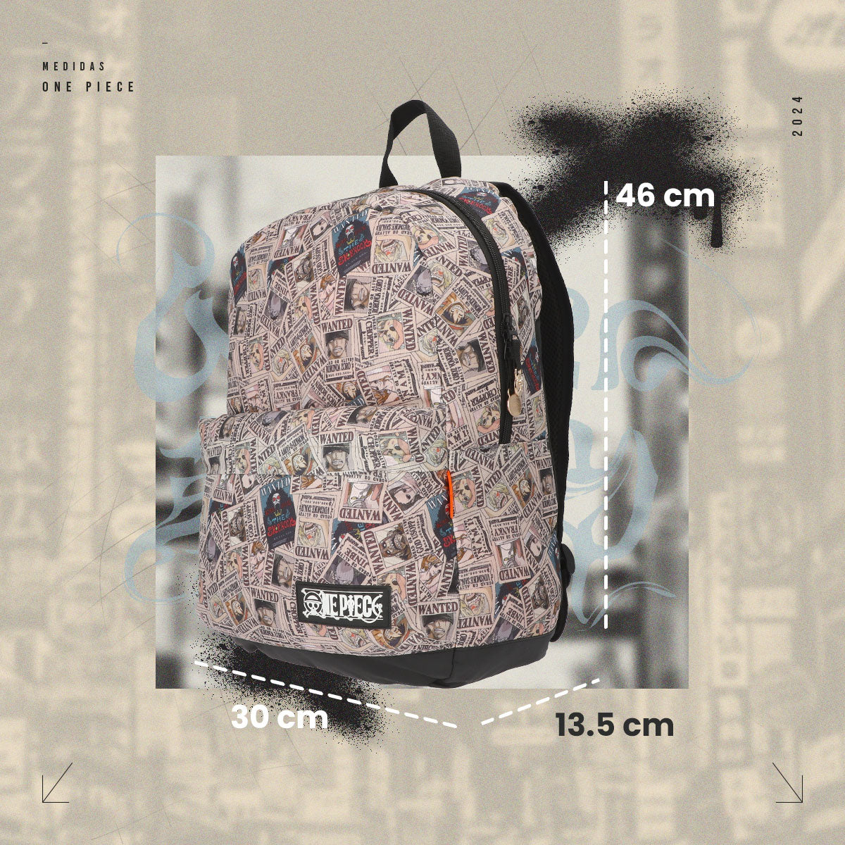 Mochila, Lonchera y Lapicera One Piece Carteles Se Busca