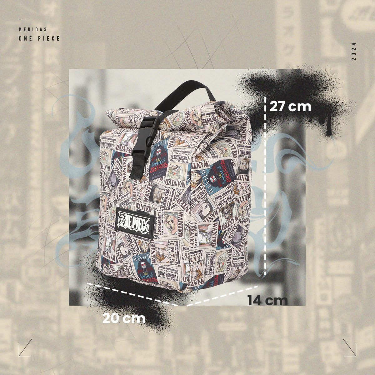 Mochila, Lonchera y Lapicera One Piece Carteles Se Busca