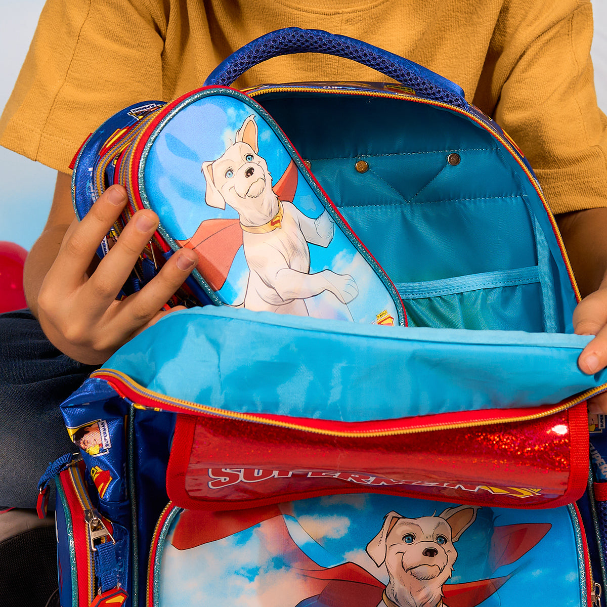 Mochila Escolar Primaria Superman Krypto Lenticular